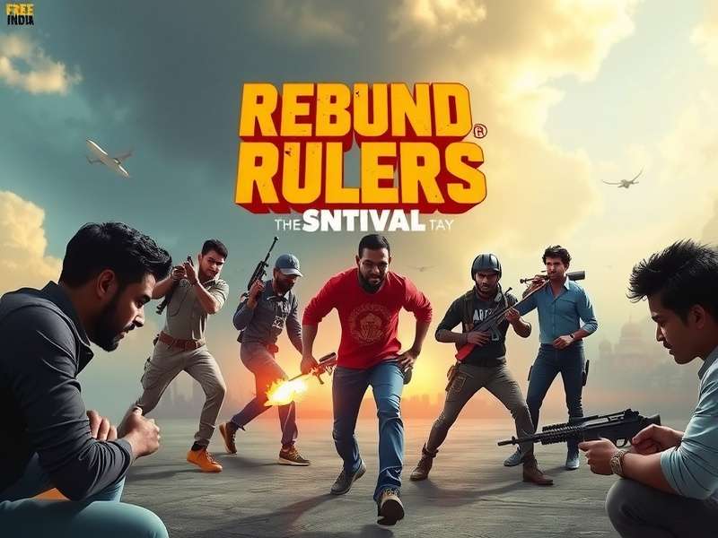 Free Fire Survival game banner with Indian players in a survival scenario